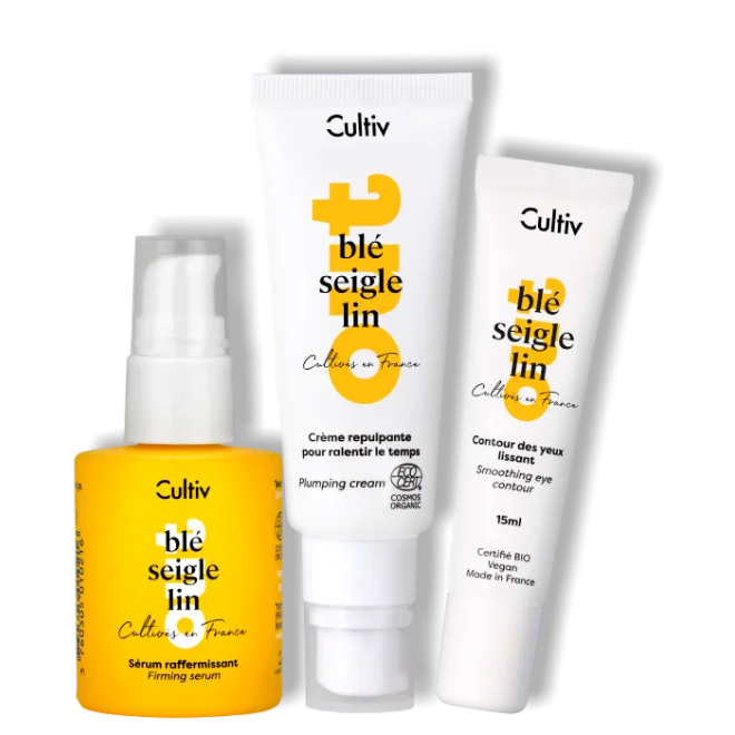 Sérum raffermissant, crème repulpante et contour des yeux lissant